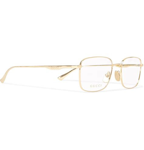 gucci square metal reading glasses